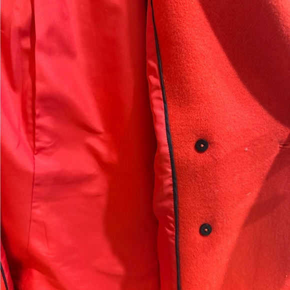J. Crew Vibrant Red Double Breasted Pea Coat with Gold Buttons - Picture 5 of 7